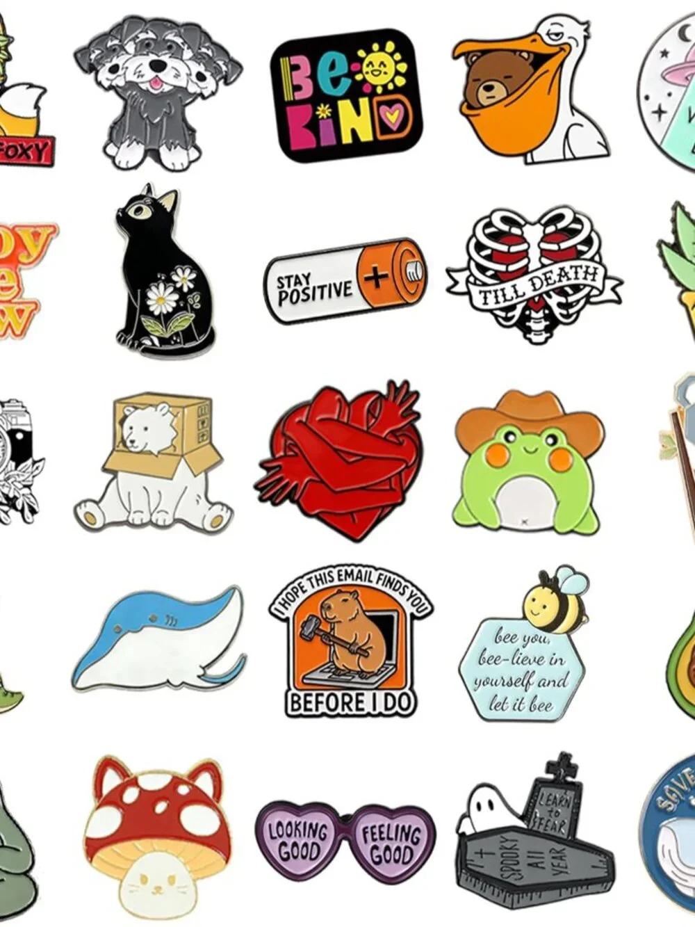 20/40/50/80 PCS Cute Enamel Backpack Pins, Funny Enamel Pins Bulk Set Cool Butto